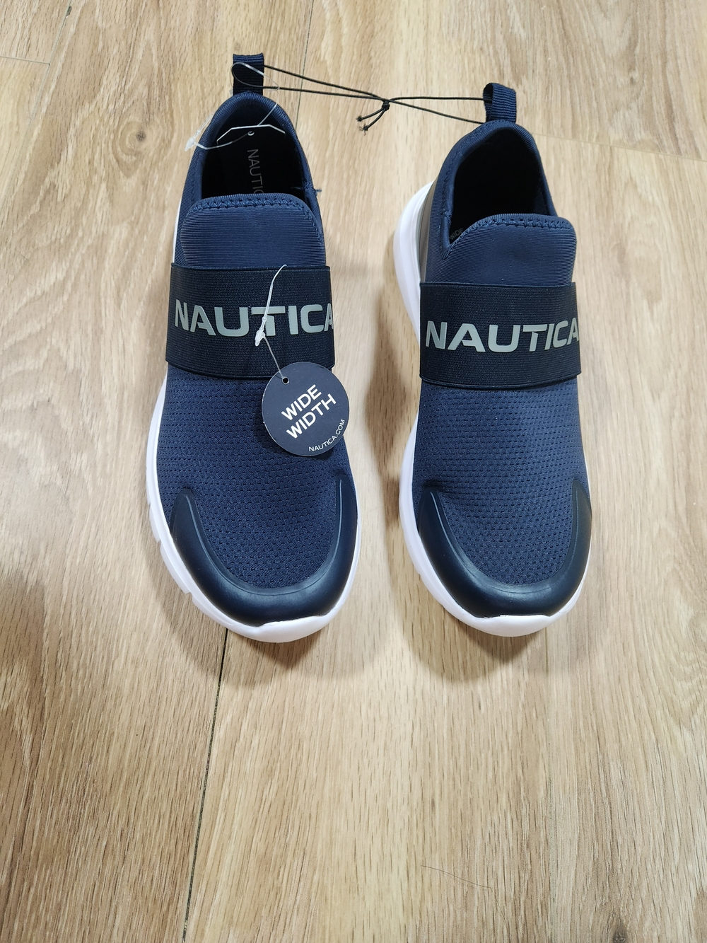 Nautica Men's Navy Slip-On Wide-Width Athletic Sneakers with White Sole